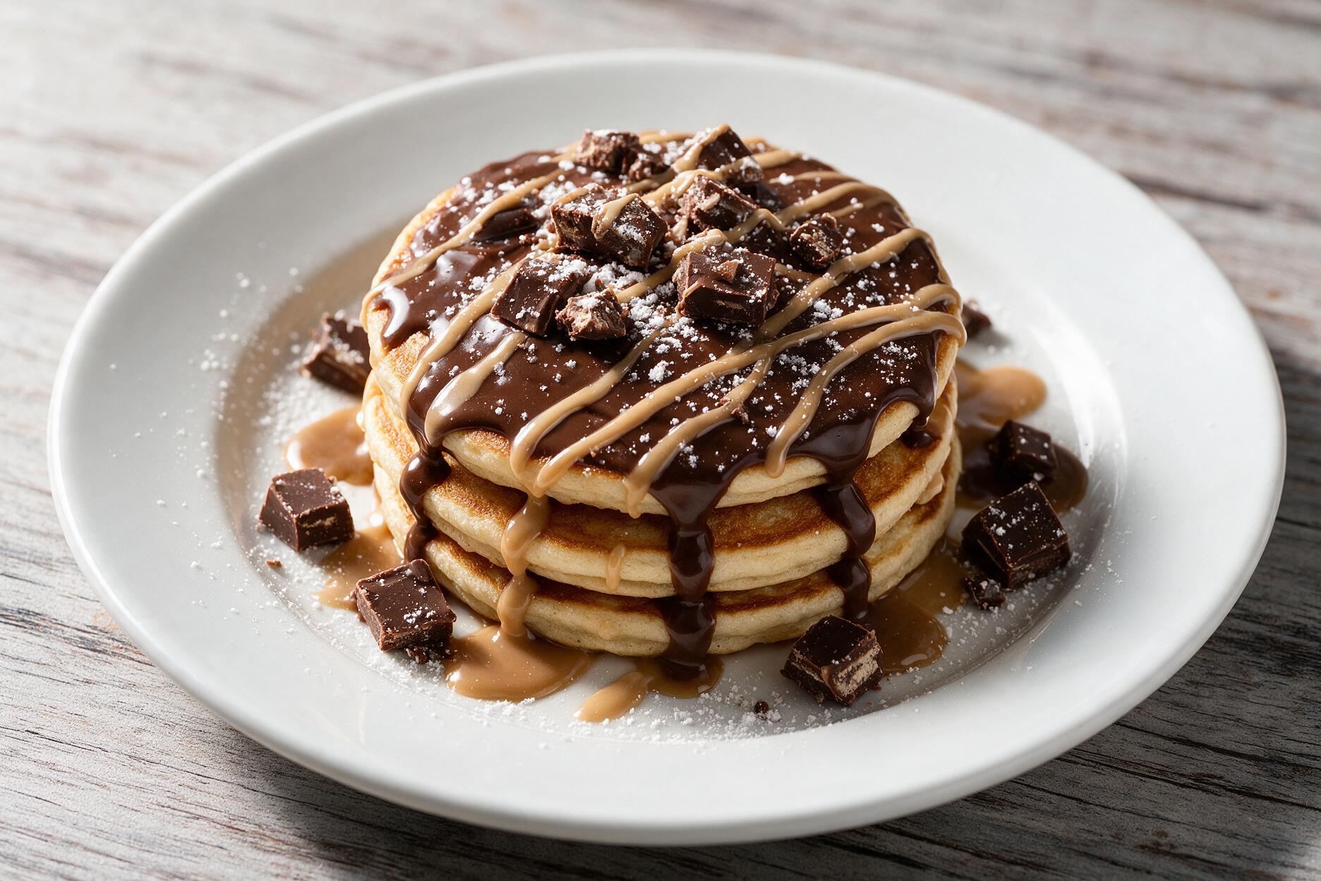 Tortitas caseras con chocolate y fresas
